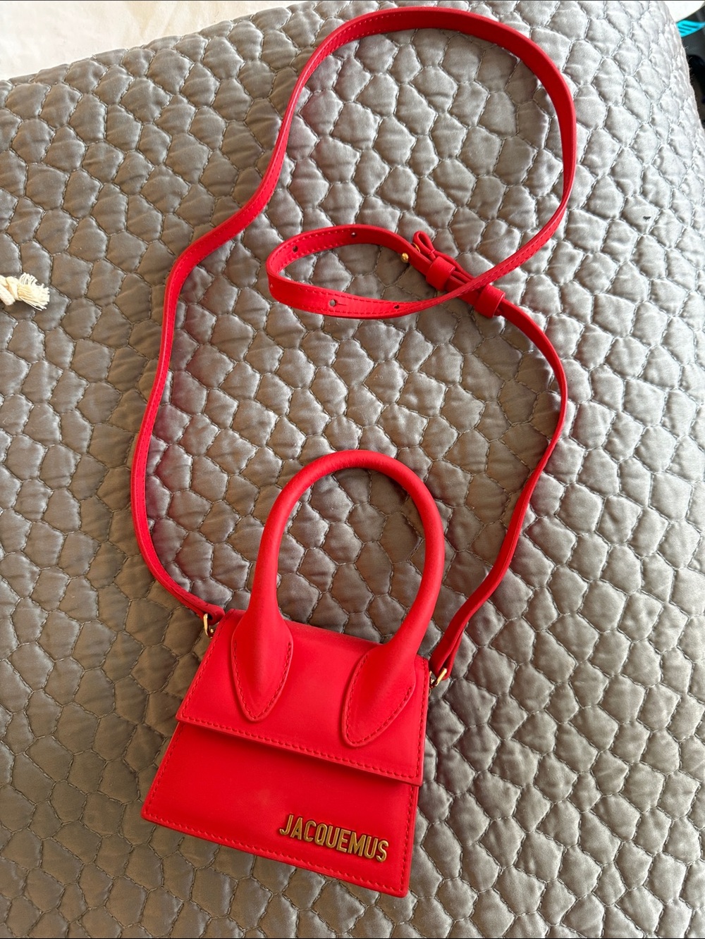 Jacquemus Red Le Chiquito Mini Bag with Long Strap